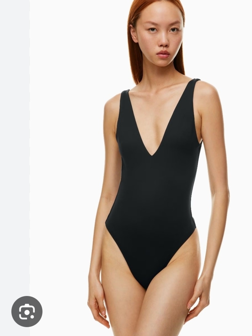 Babaton ARITZIA Black Contour V Neck Black Bodysuit SIZE Med